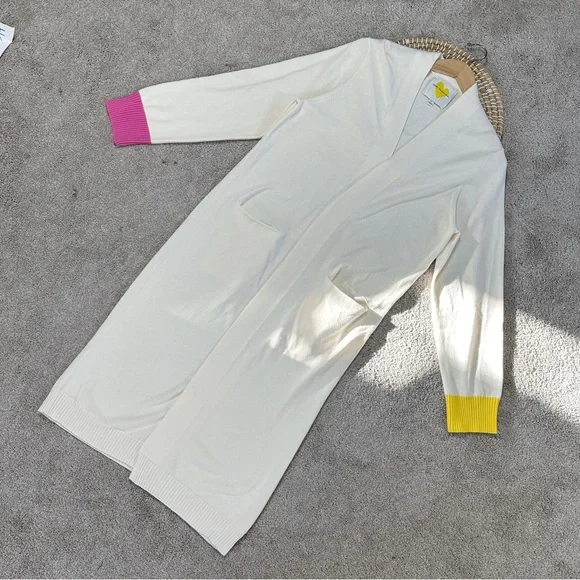 SOLD | Kerri Rosenthal Women’s Poppy Be Alright Duster Cardigan Sweater Cream L - Picture 3 of 14